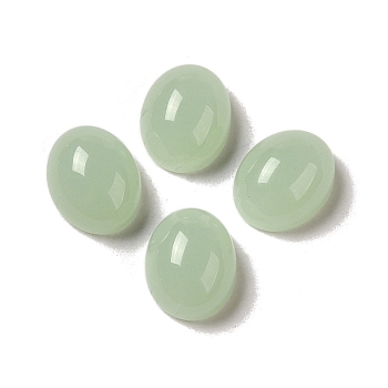 Glass Cabochons, Imitation Gemstone, Oval, Dark Sea Green, 10x8x5mm