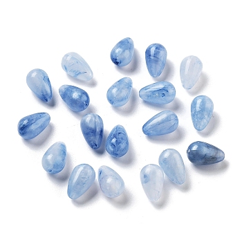 Opaque Acrylic Beads, Teardrop, Cornflower Blue, 12.5x9mm, Hole: 1.4mm