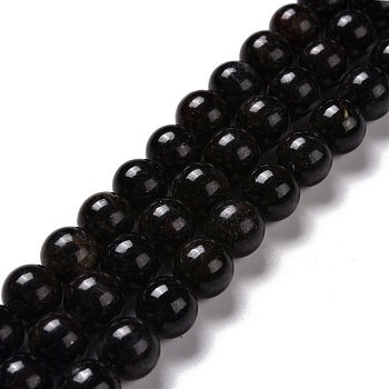 Natural Astrophyllite Beads Strands, Round, 10mm, Hole: 1mm, about 39pcs/strand, 15.16''(38.5cm)