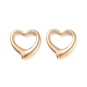 304 Stainless Steel Linking Rings, Heart, Golden, 16.5x16.5x3mm