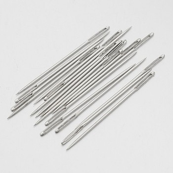 Carbon Steel Sewing Needles, Platinum, 4.6x0.12cm, about 30pcs/bag