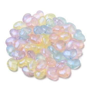 Nbeads Transparent Acrylic Beads, Glitter Powder, Heart, Mixed Color, 16x21x10mm, Hole: 2mm, 100pcs/box