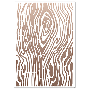 PET Plastic Hollow Out Drawing Painting Stencils Templates, Rectangle, Wood Grain Pattern, 210x297mm
