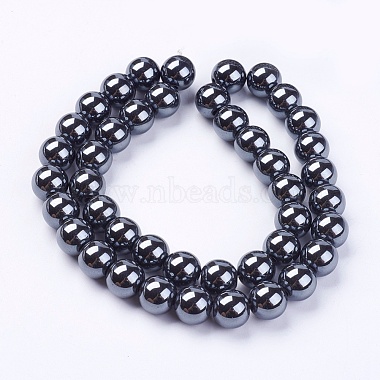 Non-Magnetic Synthetic Hematite Beads Strands(X-G-H1623-8mm-2)-2