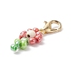 Décorations de pendentif de fleurs en perles de verre(HJEW-JM00729)-4