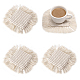 Posavasos con borlas simples de mantel individual de cuerda de algodón tejido a mano chgcraft(AJEW-CA0002-13)-1