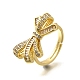 Rack Plating Brass Micro Pave Clear Cubic Zirconia Cuff Finger Rings for Women(RJEW-M028-31G-03)-2