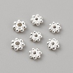 925 Sterling Silver Spacer Beads, Granulated Beads, for Jewelry Making Accessories, Silver, 4x1.5mm, Hole: 0.7mm(STER-WH0016-13A)
