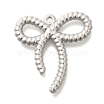 304 Stainless Steel Pendants, Bowknot Charm, Stainless Steel Color, 29x28x3mm, Hole: 1.6mm(STAS-K263-50P)