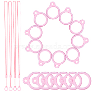 4Pcs Polyester Cord Mobile Phone Neck Lanyard, with 32Pcs Silicone Pendant, for Electronic Stylus & Lighter Making, Pink, Inner Diameter: 13mm(DIY-GF0007-94)