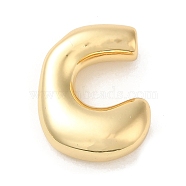 Brass Pendant, Real 18K Gold Plated, Letter C, 22.5x18x7mm, Hole: 2.6mm(KK-O145-01C-G)