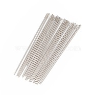 Carbon Steel Sewing Needles, Darning Needles, Size: about 58mm long, 0.7mm thick, hole: 0.6mm, 25pcs/bag(NEED-H001-1)