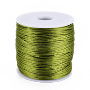 Nylon Thread, Rattail Satin Cord, Olive Drab, about 1mm, about 76.55 yards(70m)/roll(NWIR-Q010A-214A)