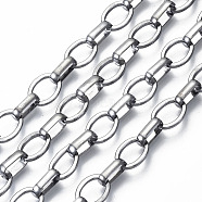 Unwelded Iron Box Chains, Cable Chains, with Spool, Gunmetal, 13.4x10.3x1.6mm and 11.6x6.3~6.6x3mm, about 32.8 Feet(10m)/roll(CH-S125-16A-01)