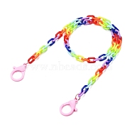 Personalized Acrylic Cable Chain Necklaces, Eyeglass Chains, Handbag Chains, with Plastic Lobster Claw Clasps, Pink, 26.57 inch(67.5cm)(X-NJEW-JN02899-04)