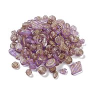 Transparent Acrylic Beads, Metal Enlaced, Mixed Shapes, Medium Purple, 7.5~22.5x7.5~21x5.5~13mm, Hole: 1.2~5.5mm(X1-MACR-L005-05F)