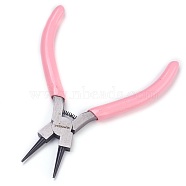 45# Carbon Steel Jewelry Pliers, Round Nose Pliers, Polishing, Pink, 11.05x9.4x0.75cm(PT-L007-26)