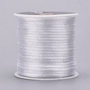 Nylon Thread, Rattail Satin Cord, White, 1mm, about 87.48 yards(80m)/roll(LW-K001-1mm-800)