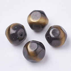 CCB Plastic Beads, Drawbench, Faceted, Round, Antique Bronze, 17.5x16.5mm, Hole: 1mm(X-CCB-T005-10)