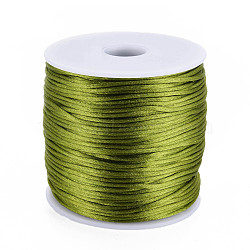 Nylon Thread, Rattail Satin Cord, Olive Drab, about 1mm, about 76.55 yards(70m)/roll(NWIR-Q010A-214A)