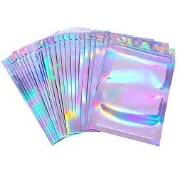 Glitter Holographic Plastic Zip Lock Bags, Resealable Packaging Bags, Rectangle, Colorful, 20x14cm(PAAG-PW0012-14C)