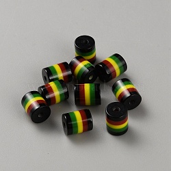 Jamaican Style Opaque Resin Beads, Rainbow Column, Colorful, 9x7.8mm, Hole: 2mm(RESI-WH20001-04)