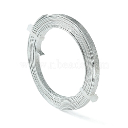 Textured Aluminum Wire, Bendable Metal Craft Wire, Flat Craft Wire, Bezel Strip Wire for Cabochons Jewelry Making, Silver, 18 Gauge, 5x1mm, about 6.56 Feet(2m)/roll(X-AW-R003-2m-01)