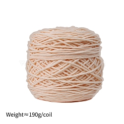 190g 8-Ply Milk Cotton Yarn for Tufting Gun Rugs, Amigurumi Yarn, Crochet Yarn, for Sweater Hat Socks Baby Blankets, PeachPuff, 5mm(PW-WG89703-49)