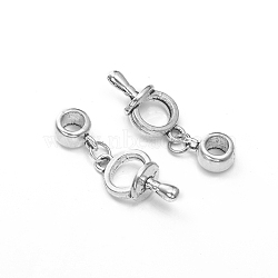 Tibetan Style Alloy European Dangle Charms, Large Hole Pendants, Pacifier, Antique Silver, 32mm, Hole: 5mm, Pacifier: 20.5x11x7.5mm(MPDL-L028-48AS)