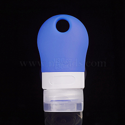 Portable Silicone Travel Bottles, Empty Sanitizer Bottles Container, Refillable Leak Proof Cosmetic Bottles, Cornflower Blue, 8.35x4.4x3.65cm, Hole: 1.3x1.4cm, Capacity: 38ml(MRMJ-WH0060-05D)