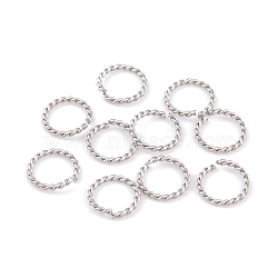 Non-Tarnish 304 Stainless Steel Qulck Link Rings, Twisted Ring, Stainless Steel Color, 8x1mm, Inner Diameter: 6mm(FIND-Q103-04P)