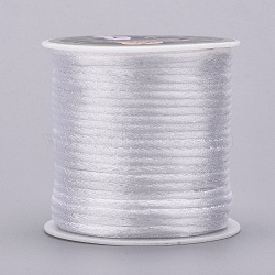 Nylon Thread, Rattail Satin Cord, White, 1mm, about 87.48 yards(80m)/roll(LW-K001-1mm-800)