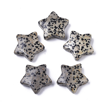Natural Dalmatian Jasper Star Shaped Worry Stones, Pocket Stone for Witchcraft Meditation Balancing, 30x31x10mm