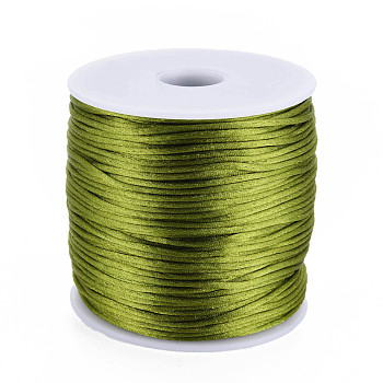 Nylon Thread, Rattail Satin Cord, Olive Drab, about 1mm, about 76.55 yards(70m)/roll