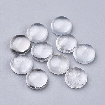 Natural Quartz Crystal Cabochons, Rock Crystal Cabochons, Half Round, 12x5~6mm