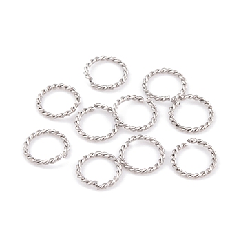 Non-Tarnish 304 Stainless Steel Qulck Link Rings, Twisted Ring, Stainless Steel Color, 8x1mm, Inner Diameter: 6mm