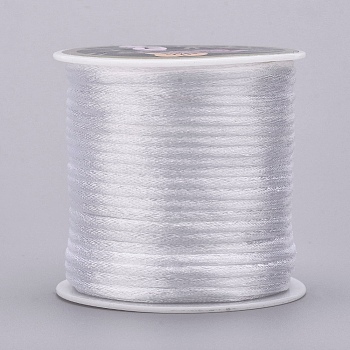 Nylon Thread, Rattail Satin Cord, White, 1mm, about 87.48 yards(80m)/roll
