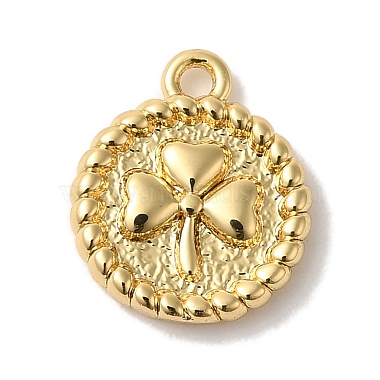 Real 18K Gold Plated Flat Round Brass Charms