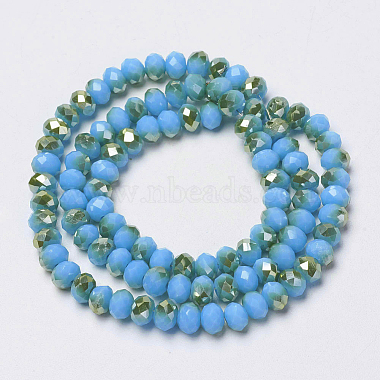 Electroplate Opaque Solid Color Glass Beads Strands(EGLA-A034-P8mm-K18)-2