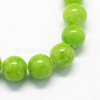 Chapelets de perles de pierres en jade jaune teinte(G-R271-10mm-Y12)-2