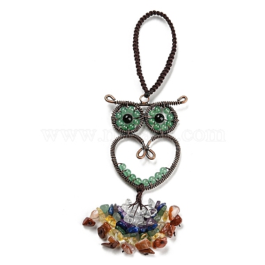 Owl Green Aventurine Pendant Decorations