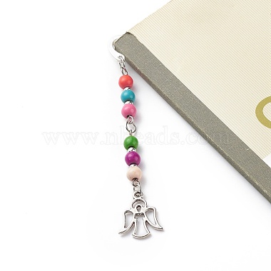 Synthetic Dyed Turquoise Beaded Bookmarks(AJEW-JK00191)-3