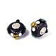 3D Lampwork & Brass Core European Beads(LAMP-Q042-01B)-1