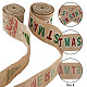 2 Rolls 2 Styles Christmas Printed Linen Ribbon(OCOR-GF0002-72)-7