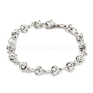 304 Stainless Steel Ring Link Chain Bracelet, Stainless Steel Color, 8 inch(20.3cm)(BJEW-C042-10P)