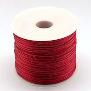 Nylon Thread, Rattail Satin Cord, Dark Red, 1.0mm, about 76.55 yards(70m)/roll(NWIR-R025-1.0mm-122)