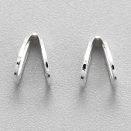 304 Stainless Steel Pendant Bails, Teardrop, Silver, 5.5x4x3mm, Hole: 2.5x3mm(STAS-F267-06S)