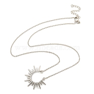 Brass Pendant Necklaces, Cadmium Free & Lead Free, Sun, Platinum, 15.94 inch(405mm)(NJEW-Z032-02P)