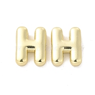 Alloy Beads, Long-Lasting Plated, Cadmium Free & Lead Free, Letter, Letter.H, 14x11x4.5mm, Hole: 2mm(PALLOY-E024-28H-LG)