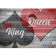 5D DIY Diamond Painting Family Theme Canvas Kits, Word King & Queen, with Resin Rhinestones, Diamond Sticky Pen, Tray Plate and Glue Clay, Heart Pattern, 30x40x0.02cm(DIY-C004-64)